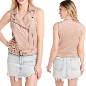 Cupcakes and Cashmere Toffee Faux Suede Moto Vest